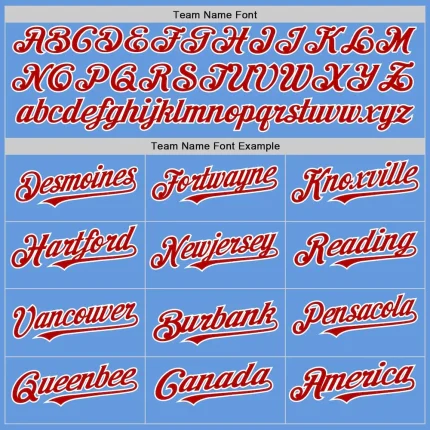 Custom Light Blue Red-White Mesh Authentic Throwback Baseball Jersey - Image 4