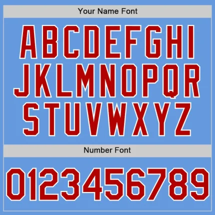 Custom Light Blue Red-White Mesh Authentic Throwback Baseball Jersey - Image 5