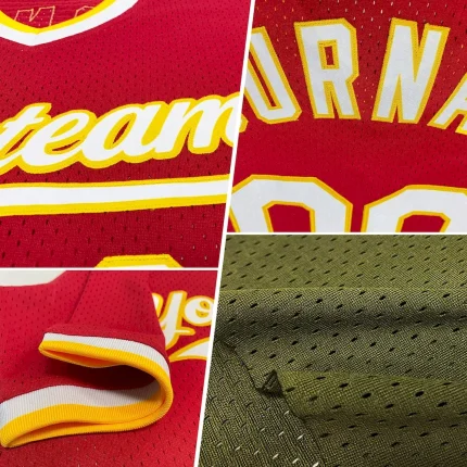 Custom Olive Vintage USA Flag Cream-Black Authentic Throwback Salute To Service Baseball Jersey - Image 2