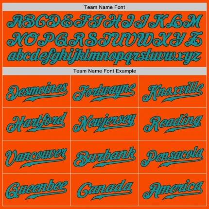 Custom Orange Teal-Black Authentic Baseball Jersey - Image 4