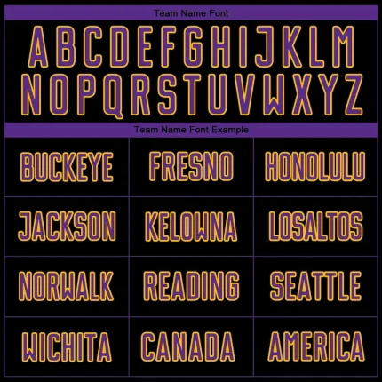 Custom Black Purple-Gold Pinstripe Fade Fashion Sublimation Soccer Uniform Jersey - Image 4