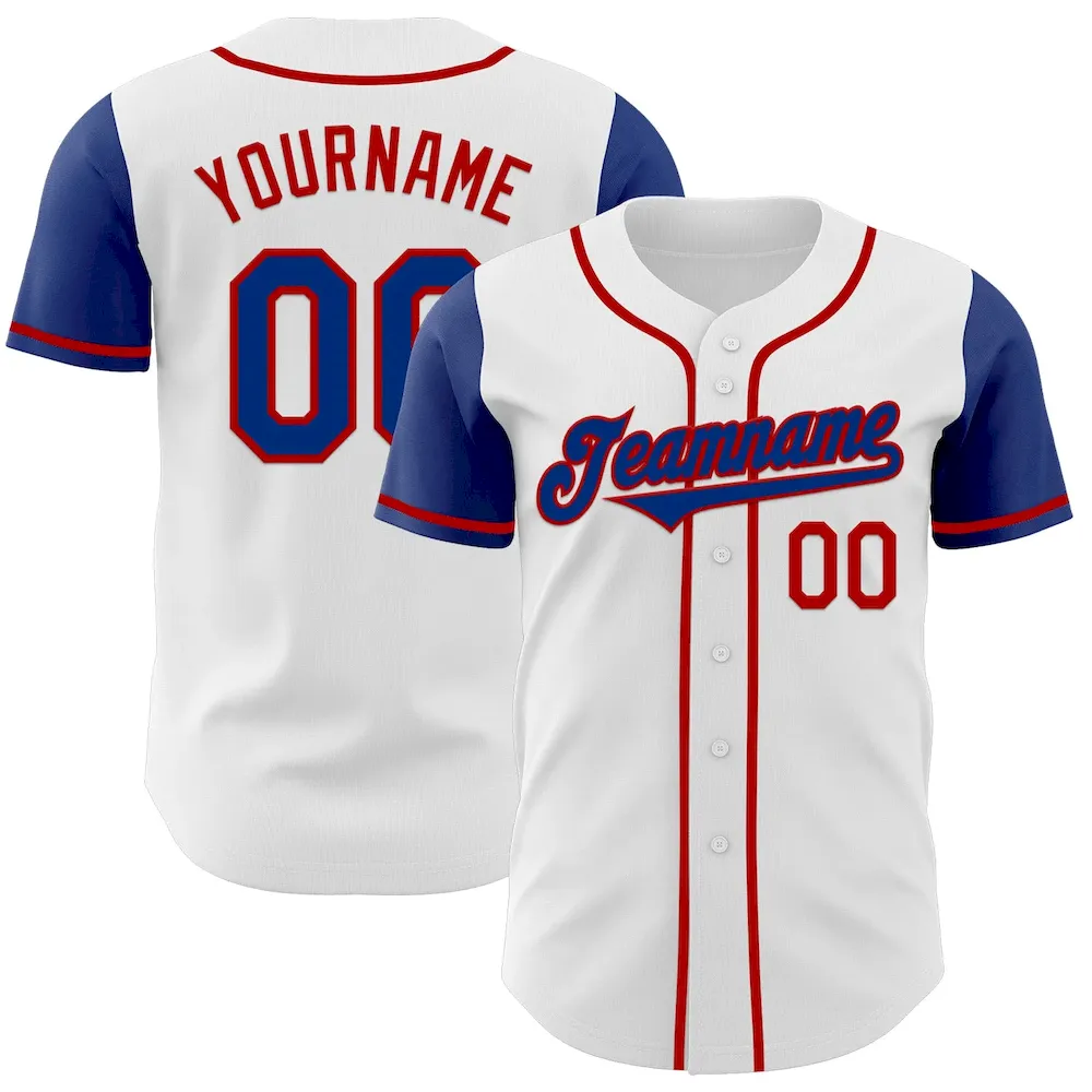 TwoTone0354.webp Custom White Royal-Red Authentic Two Tone Baseball Jersey - Image 1