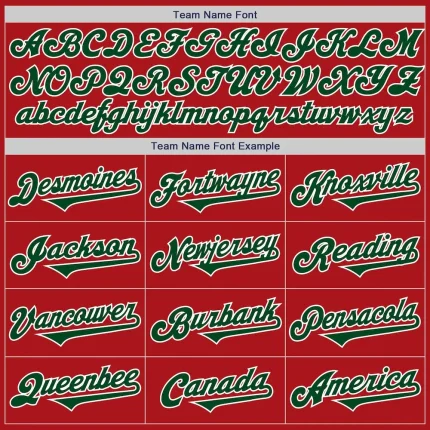Custom Red Green-White Authentic Two Tone Baseball Jersey - Image 4