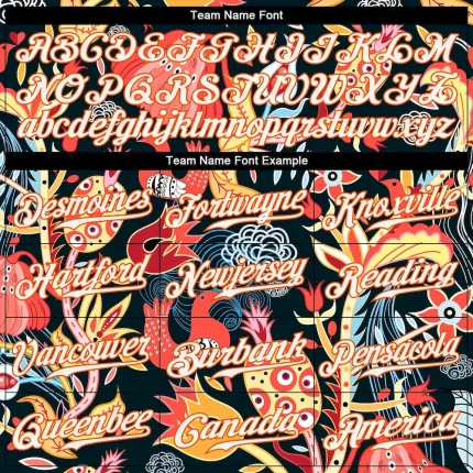 Custom Black White-Orange 3D Pattern Design Flowers Authentic Baseball Jersey - Image 4