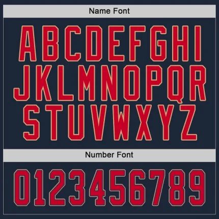 Custom Navy Red-Old Gold Hockey Jersey - Image 3